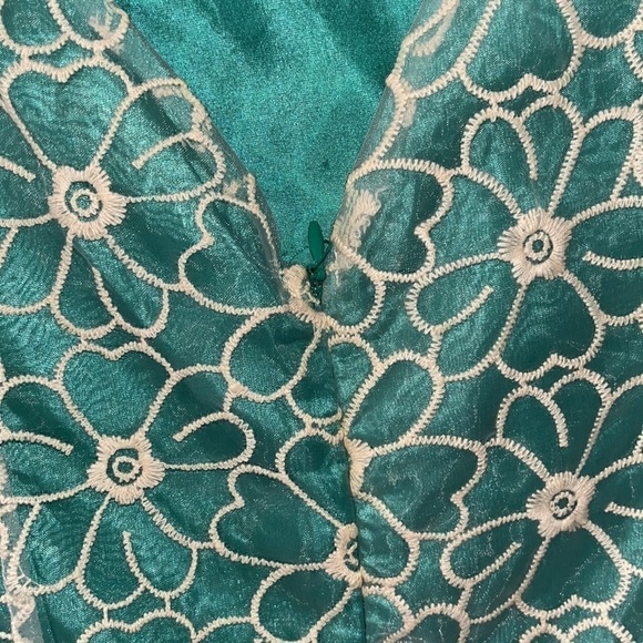 Whisper women’s turquoise and cream dress with lace Size Medium - Picture 9 of 9